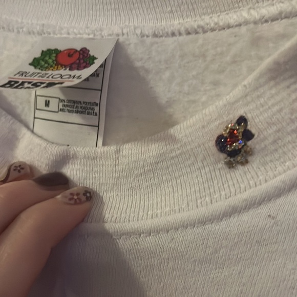 Vintage Glitter Hattitude Red Hat Society Fruit of Loom Sweatshirt sz M funky - Picture 3 of 9